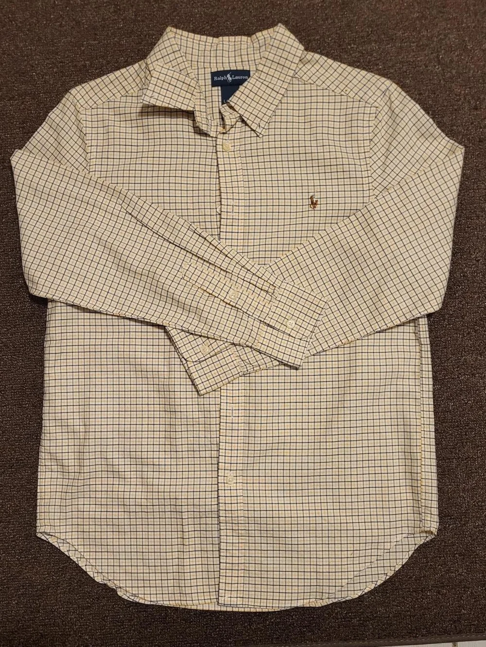 Ralph Lauren Men's Beige Check Button-Down Shirt